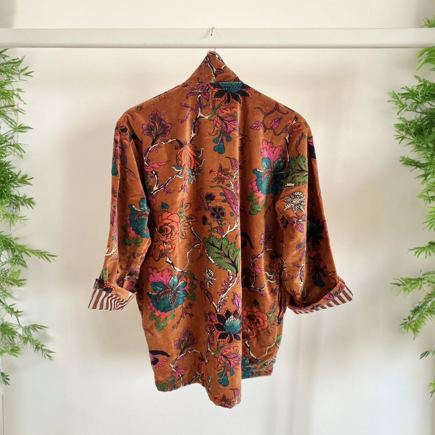 Lali: Vibrant Cotton Velvet Kimono Jacket