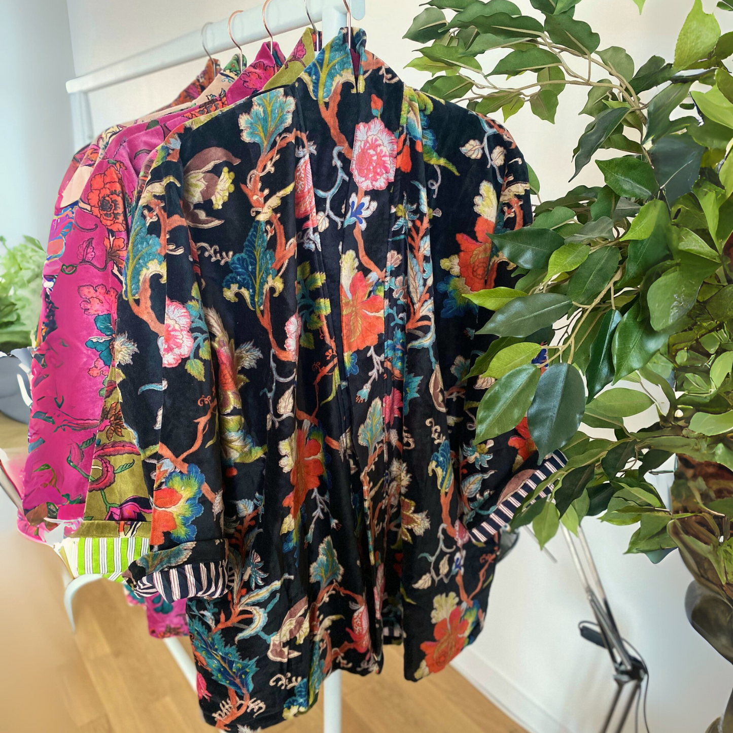 Lali: Vibrant Cotton Velvet Kimono Jacket