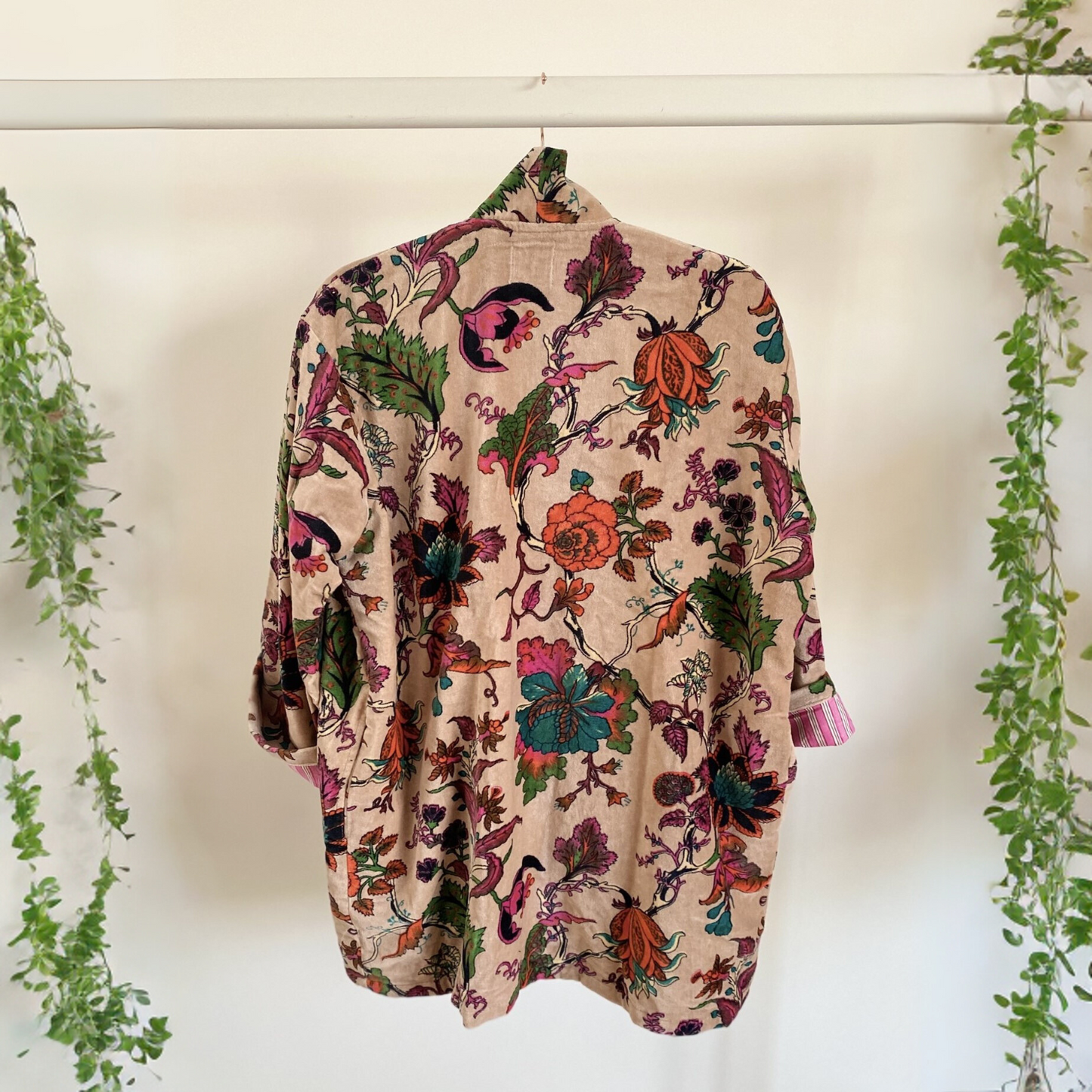 Lali: Vibrant Cotton Velvet Kimono Jacket